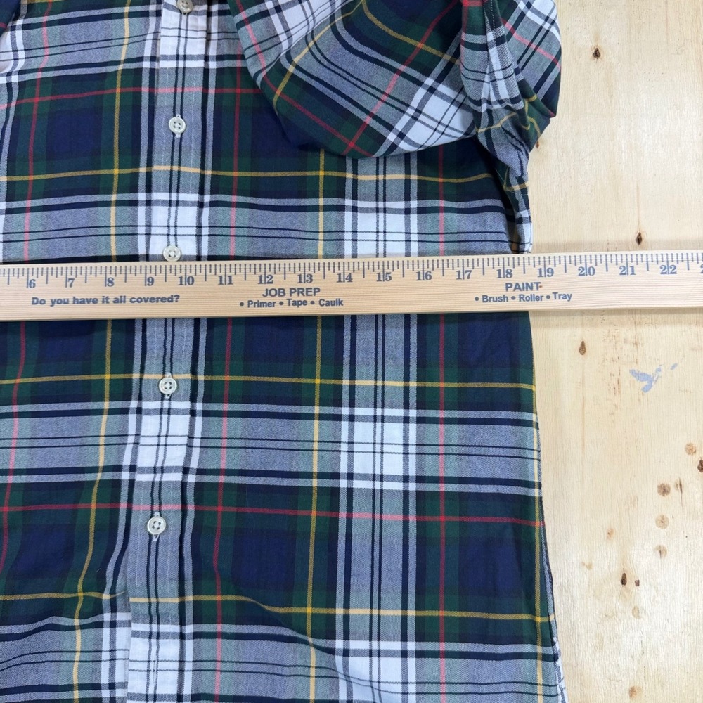 Polo Ralph Lauren Mens Medium Slim Fit Plaid Button Down Shirt Navy Green White - Picture 4 of 5